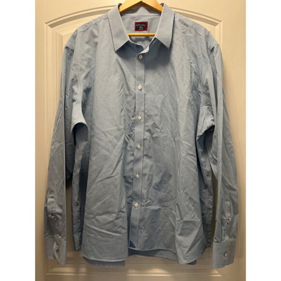 Untuckit Men’s Long Sleeve Gingham Relaxed Fit Wrinkle Free Shirt Size XXXL Blue - Picture 1 of 3